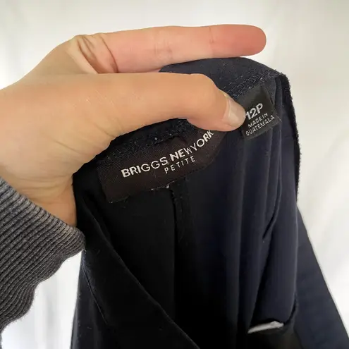 Briggs New York petite women's size 12 dress pants wide leg straight navy blue
