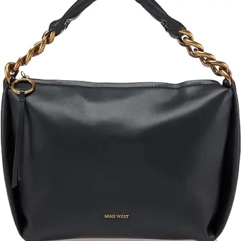 Nine West  Black Hobo Shoulder Bag‎ with Gold Hardware - Image 1