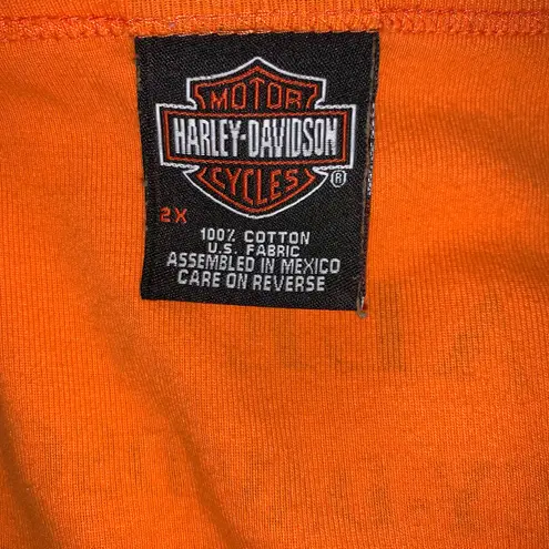 Harley Davidson 2006 Flames Mt. Vernon IL. Womens 2X orange top