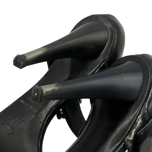 Giuseppe Zanotti Oil Slick Iridescent Ankle Strap Peep Toe Stiletto Sandal 36.5