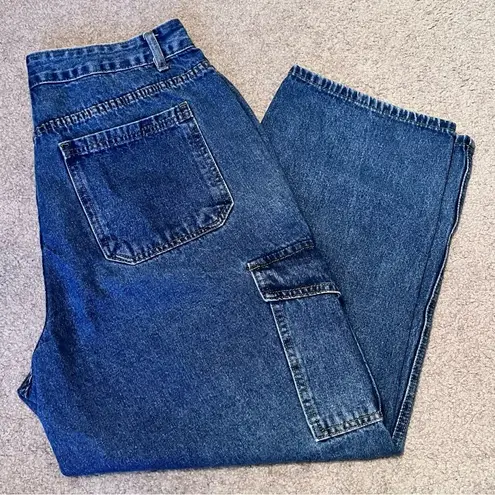 SheIn  Women’s High-rise Cargo Blue Jeans {PLUS SIZE}