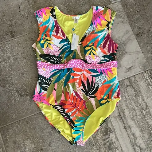 Bleu Rod Beattie Bleu | Rod Beattie Wild At Heart Cap Sleeve Mio One-Piece Swimsuit Size 22W, NWT