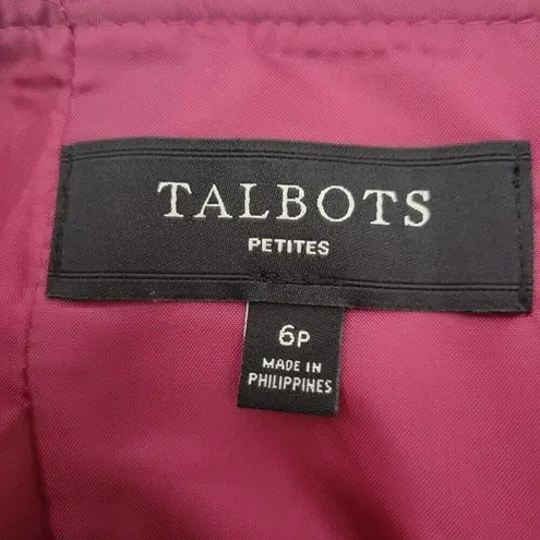 Talbots  Womens Petite Magenta Straight Wool Skirt With Pockets Size 6P