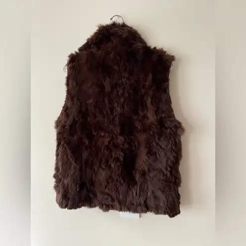 Surell for Bloomingdale's 100% Rabbit Fur Zip Vest Size S/M Brown Size M