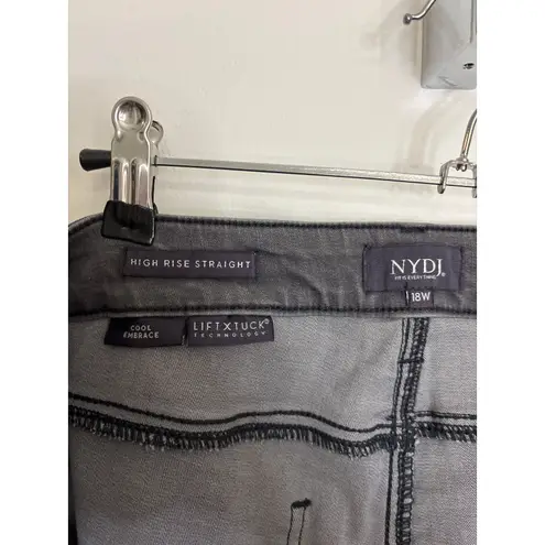 NYDJ Ellison Jeans Womens 18W Destiny Gray Straight Leg High Rise Lift Tuck NWT
