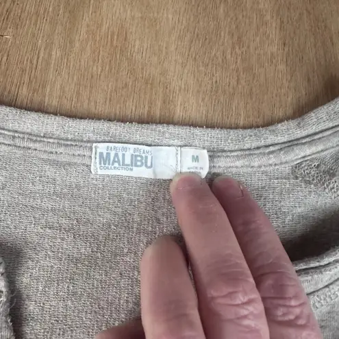 Barefoot Dreams Malibu Collection Gray Pullover Sweatshirt Women’s M Soft Cozy Brown Size M