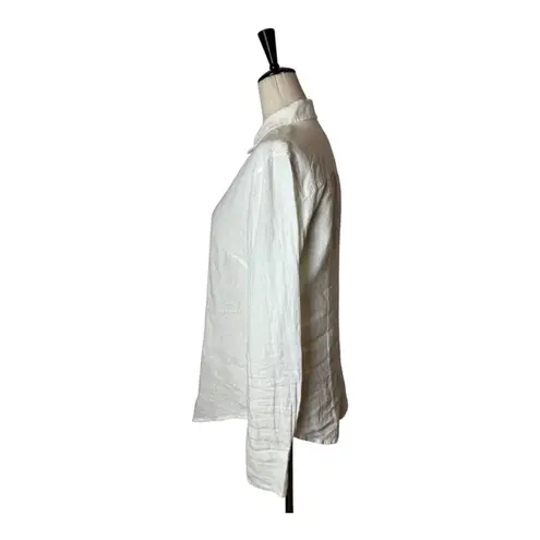 J Crew Shirt Women 4 White Baird McNutt Irish Linen Slim Fit Button Down Preppy