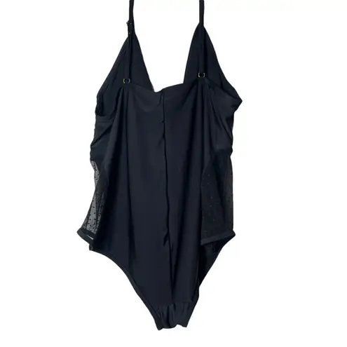 No Boundaries  One Piece Swimsuit Black Criss Cross Side‎ Lace Plus Size 3XL