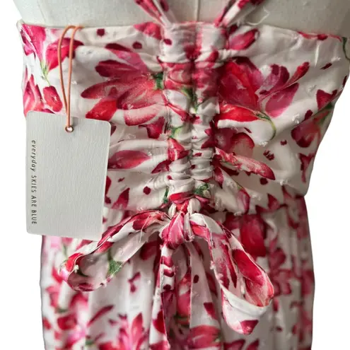 Skies Are Blue Floral Maxi Dress XS | NWT Boho Ruffle Sleeve Open-Back Sundress