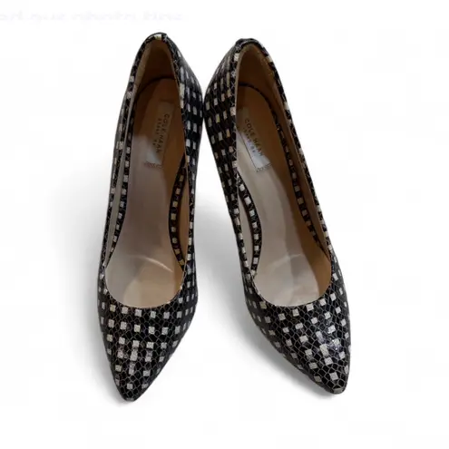 Cole Haan Grand.OS Snakeskin Leather Heels
Size 6 | Black White Python Print