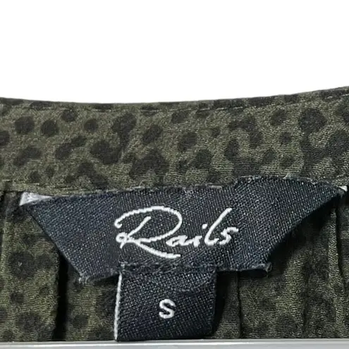 Rails Jasmine Dress Olive Speckled V Neck Mini Smocked Waist Women’s Small