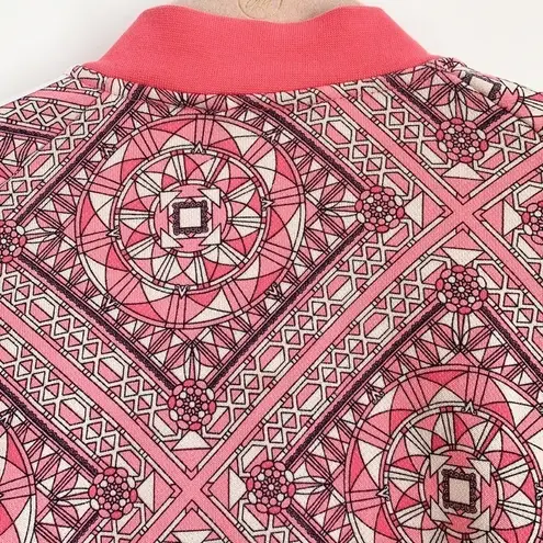 Adidas  Pink Geometric Print Zip Up Track Jacket