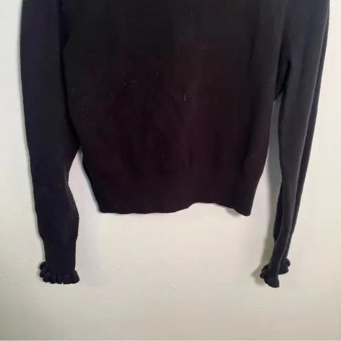 French Connection  Mira Ruffled Sweater Black Mock Neck S