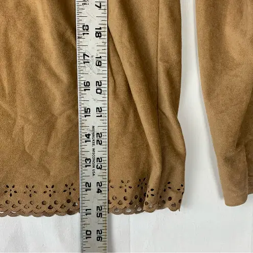 Lexi & Tasch size medium y2k tan tie front eyelet cutout long sleeve shirt 90s b