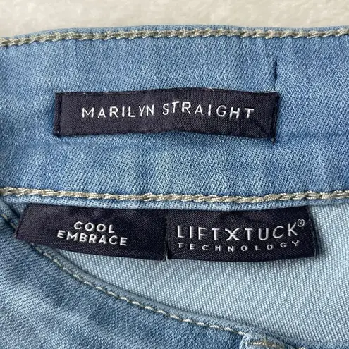 NYDJ Marilyn Straight Crop Jeans Womens 6 Blue Cool Embrace Lift Tuck Mid Rise