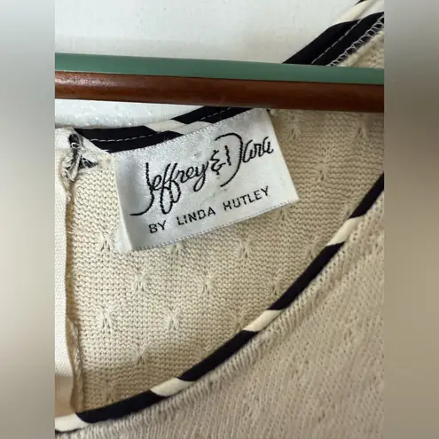 Jeffrey & Dara by Linda Hutley vintage black & white striped floral jumpsuit M/L Size M