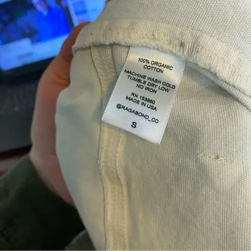 Ragabond Studio Drawstring Pant In Sage cream size small 100% organic cotton Tan - Image 9