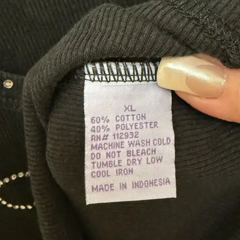 Vintage Y2K Cape Cod Tank Top Black With Rhinestones Size XL