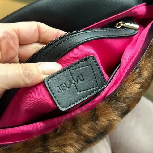 Katrina Szish x Jelavu Barney Leopard Faux Fur Bag Black