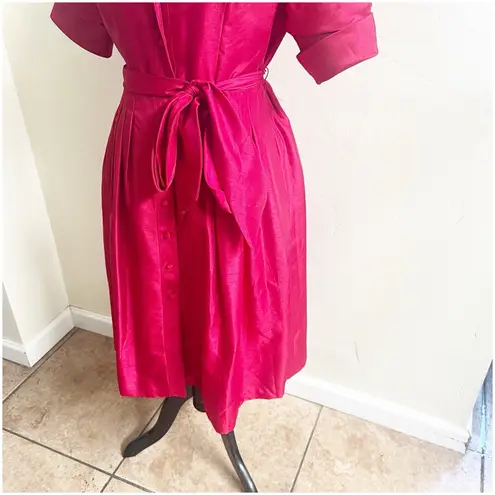 Alfani Retro Style Women’s Cocktail Party Dress Size 10 Shimmer Red Tie Waist