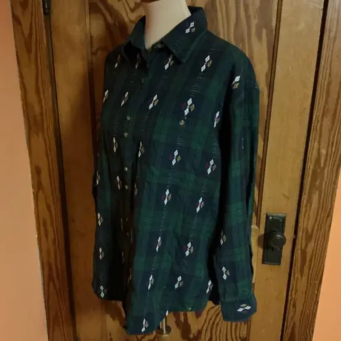 Krazy Kat Vtg 80s Southwest Flannel Shirt