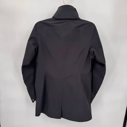 Marmot Lea Rain Jacket Womens Small Black Polyester Nylon Hood Zip Pockets