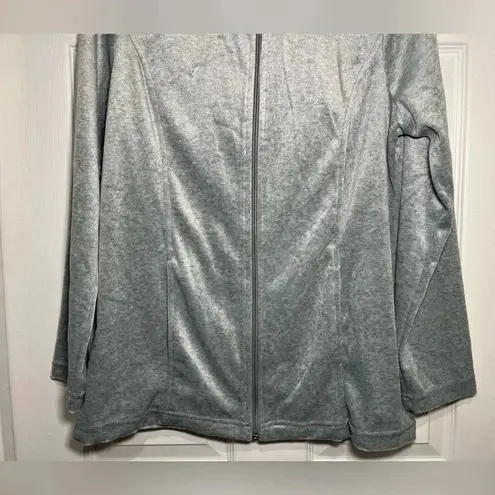 appleseed's Appleseed’s Size Medium Velour Sporty Silver Grey Cozy Soft Loungewear Set