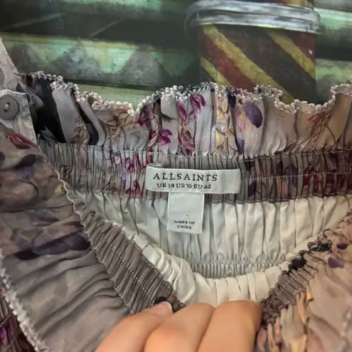 ALLSAINTS Lary Dionne Linen Silk Printed Dress | Size 10 | NWOT