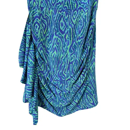 NWT Rhode Pia Mini Dress in Green and Blue Electric Moire Print, Size 0