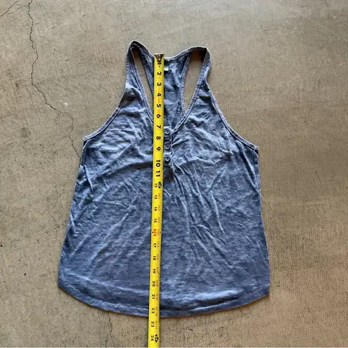 Alternative / athletic marled button up racetrack tank / blue / size small