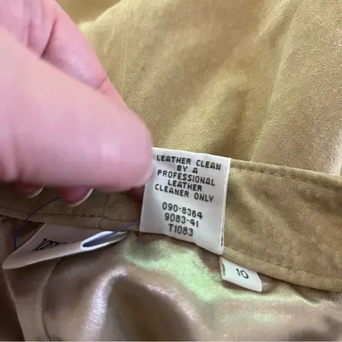 Vintage 90s Together Suede Leather Pants Beige 10 Tan