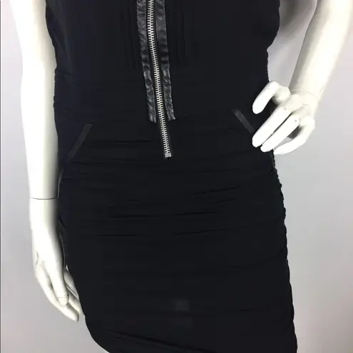IRO Jadela Mesh Black Dress Leather Trim