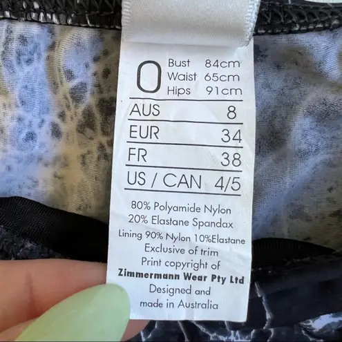 Zimmermann Halter High Neck Marble Bikini black RARE