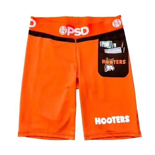 Hooters 🆕 Logo Orange Waitress Uniform Biker Shorts