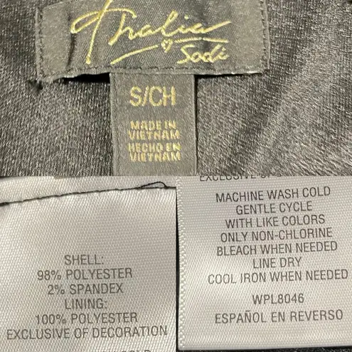 Thalia Sodi Thalia Womens Dress Black Sheath Lace Knee Length 3/4 Sleeve V Neck Small