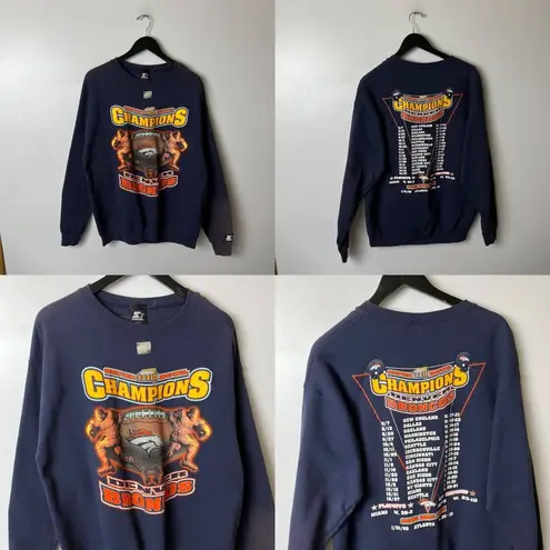 Starter Vintage 90s Denver Broncos Super Bowl XXXIII Champions Crewneck USA Made
