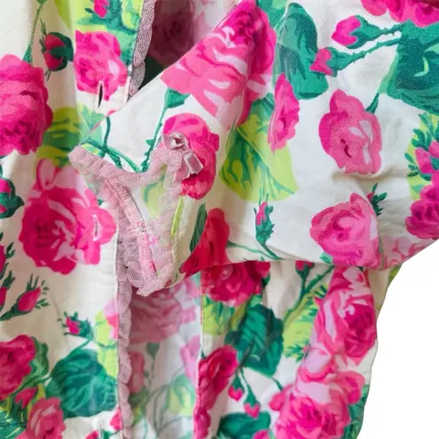 Betsey Johnson Betsy Johnson Vintage 100% cotton pajama floral blouse EUC