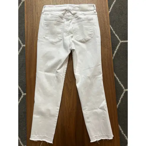 Pistola Bri High Rise Antique White Cropped Raw Hem Jeans. Size 28