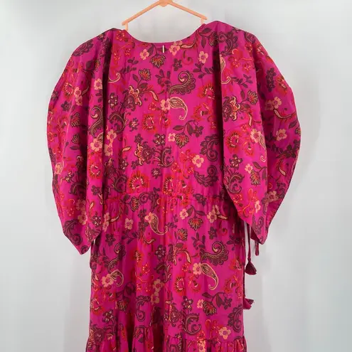 MISA Los Angeles Ysabel Dress Extra Small 100% Cotton Maxi Tiered Ruffle Floral