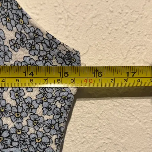 B. Smart Blue Floral Mini Dress Size 9 Ruffle Hem Tie Waist Summer Party Wrap