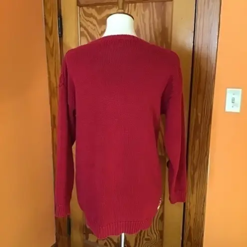 Vintage 80s bright colorful artistic sweater Red