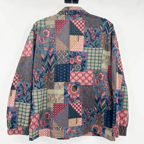 GW Graff Womens Vintage Boho Patchwork Floral Quilted Button Up Jacket Size M Size M