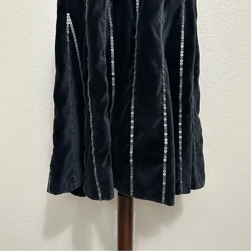 Soft Surroundings NWOT Black Velvet Sequins A-Line Flare Skirt