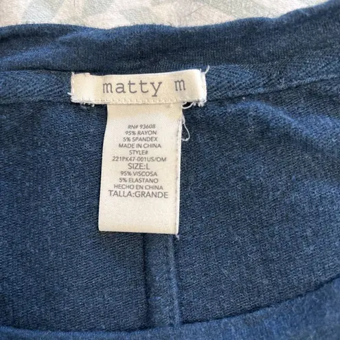 Matty M Women’s Blue Round Neck Short Cap Sleeve Comfort Soft T