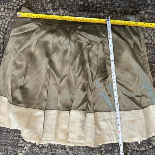 Reiss Women’s Size 12 Taupe Beige Silk Pleated Eris Mini Skirt