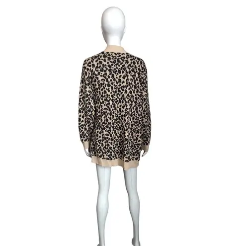 Nine West  Cheetah Print Long Sleeve Cardigan