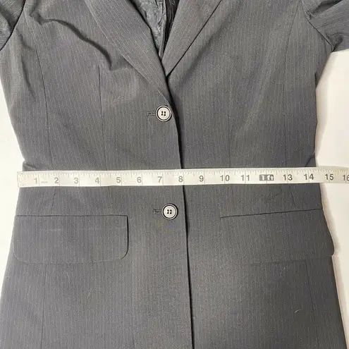 BCBGMAXAZRIA BCBG Maxazaria Jacket Blazer Sz 2 Pinstripe Black Light Shoulder Pads Stretch