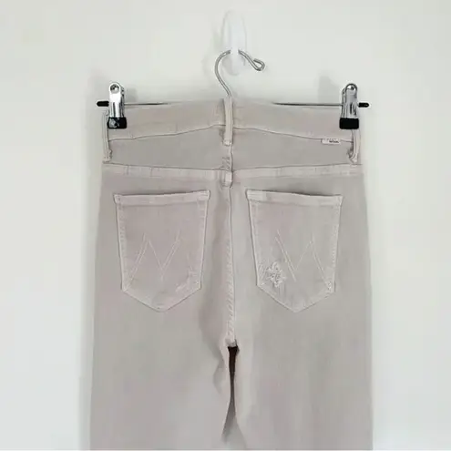 MOTHER Denim Stunner Zip Ankle Step Fray Distressed Skinny Jeans in Sand Size 26 $215