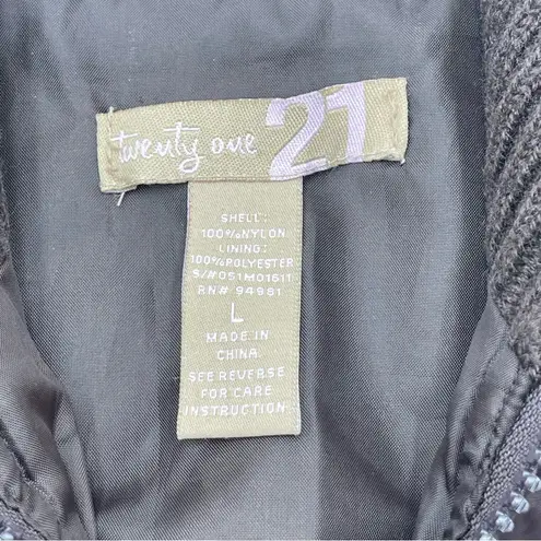 Twenty One Vtg Y2K Brown Puffer & Knit Vest Zip Up Chunky 2000s Size Large