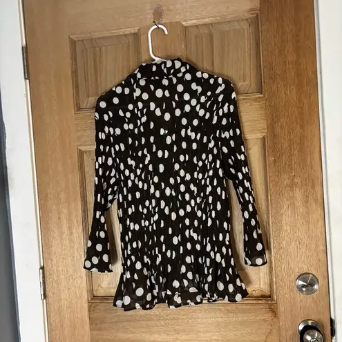 Sunny Leigh brown and White Fitted Button Down Shirt size 2